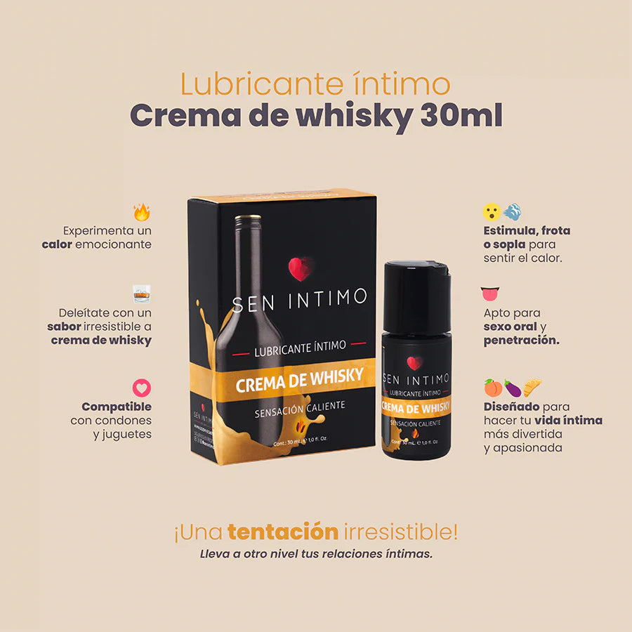 Lubricante Íntimo Crema de Whisky Sensación Caliente x 30 ml