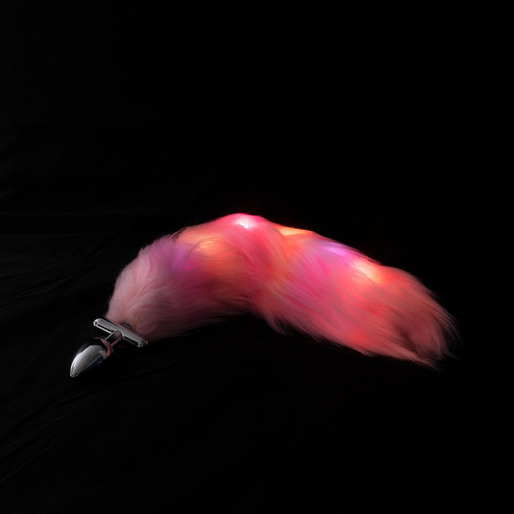 Plug Anal Con Cola Luminosa Rosa