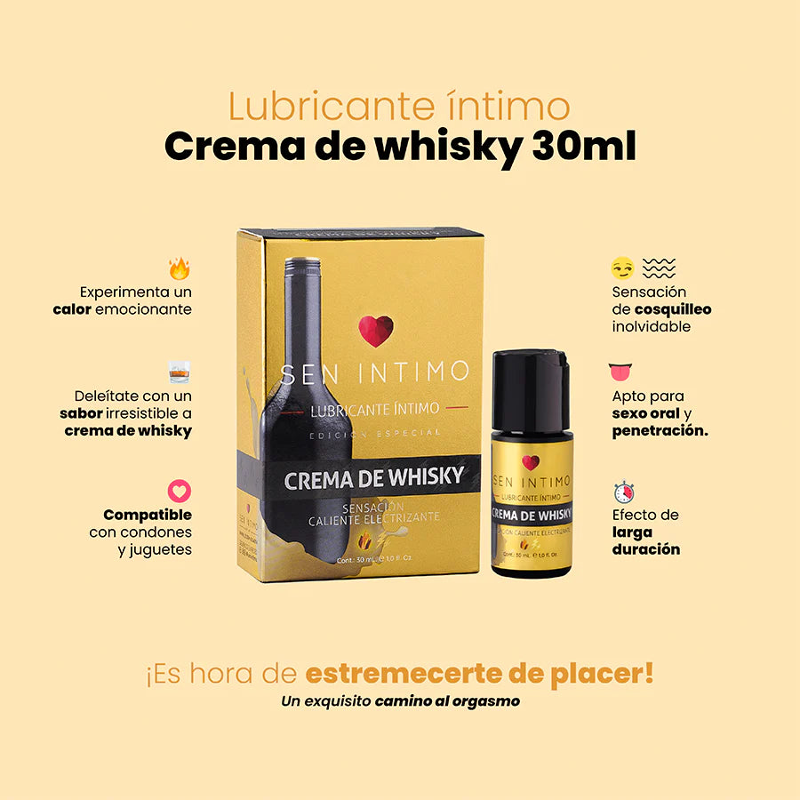 Lubricante Íntimo Crema de Whisky Sensación Caliente electrizante x 30 ml