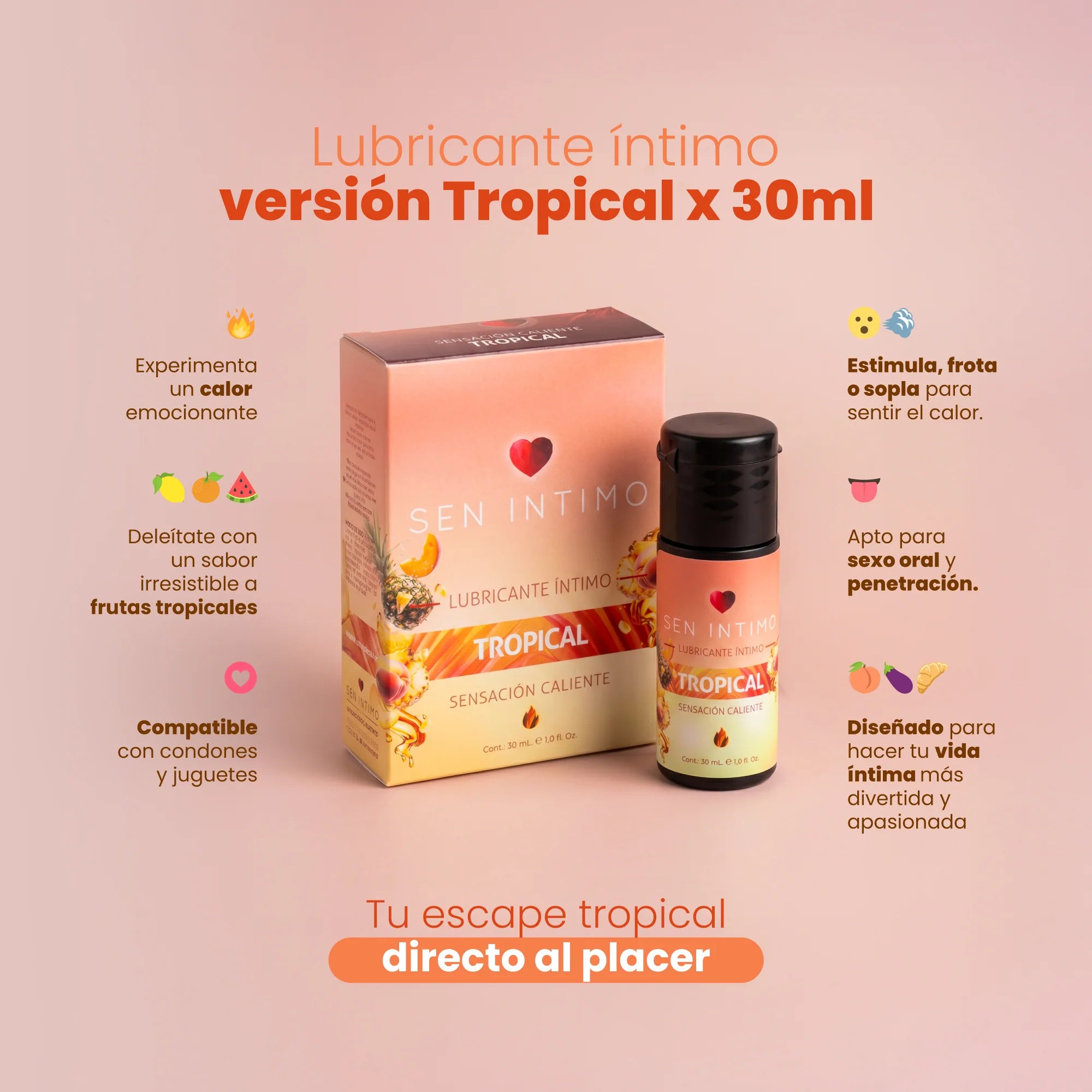 Lubricante Íntimo Caliente Tropical X 30 ml